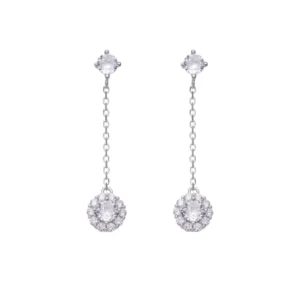 RENSINO European and American S925 Sterling Silver Earrings and Pendants Set with Moissanite Fresh and Sweet with Tassels