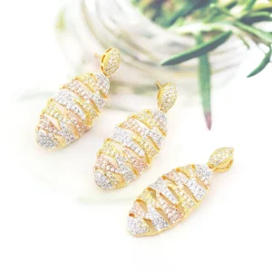 RENSINO European and American Style Interlaced Pattern Gold Plated Fashion Jewelry Sets