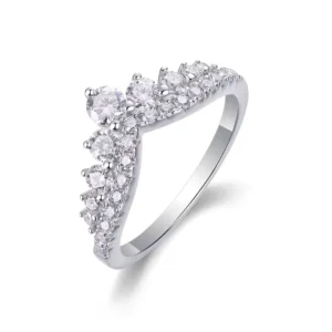RENSINO Exclusive Personalized S925 Silver Ring Children Non Fading Closed Ring Moissanite Jewelry for Women
