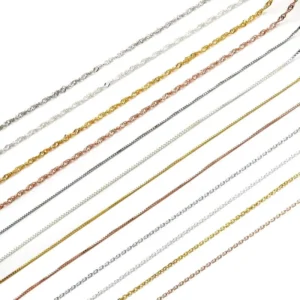 RENSINO Exquisite 18K Gold Rose Gold Rhodium Plated 925 Sterling Silver Multi type Chain for Women