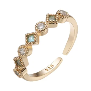 RENSINO Exquisite 925 Sterling Silver Open Ring Women Girls Rings for Wedding Anniversary Custom Fine Jewelry