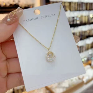 RENSINO Exquisite And Luxury Zircon Circle Necklace For Women Simple And Fashionable Versatile Collar Chain Trendy Neckchain