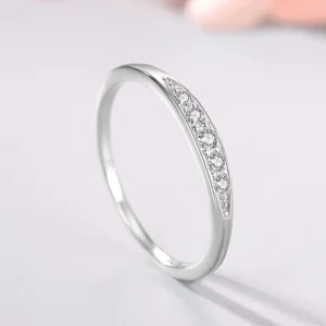RENSINO Exquisite Classic Silver Jewelry Rings Sterling Silver 925 Cubic Zirconia Luxury Wedding Rings for Women