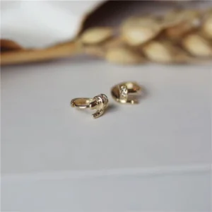 RENSINO Exquisite Small Fashion S925 Sterling Silver Zircon Earrings Gifts for Women Nail Hoop Earrings