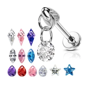 RENSINO F136 Titanium Water Drop Pendant Fashion Body Jewelry ASTM Flat Back Studs Helix Piercing Tragus Lip Weddings Gifts Engagements