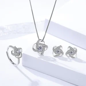 RENSINO FY 199 Fine Pendant Necklace S925 Sterling Silver Clover with Zircon Short Korean style Fashion Jewelry