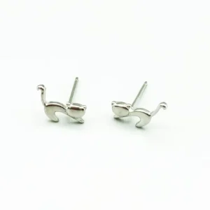 RENSINO FY ED1058 925 Sterling Silver Cat Stud Earrings for Women Wedding Earrings Jewelry