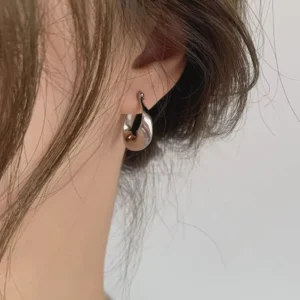 RENSINO FY EZ182 European American 925 Sterling Silver Fine Dangle Earrings French Retro Style Studs Elegant Geometric Twist Pattern Ear