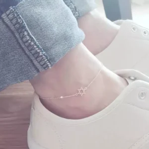 RENSINO FY JL012 Six pointed Star Sterling Silver Ankle Chain for Women New Trendy High end Light Luxury Ankle Star Foot Chain Jewelry