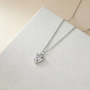 RENSINO FY PL147 925 Sterling Silver Heart shaped Necklace Explosive Female Niche Design Collarbone Chain Light Luxury Jewelry