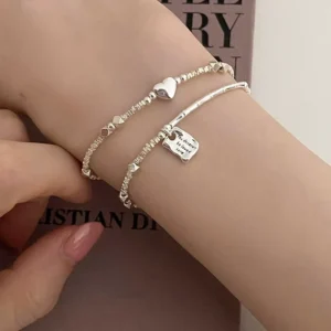 RENSINO FY SL296 Niche Design Love Square Sterling Silver Ins Bracelet Versatile Trendy Factory