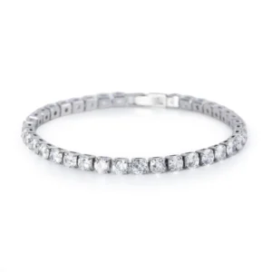 RENSINO Factory 4MM Cubic Zircon Tennis Bracelet Frauen Iced Out Miami Bangle Stainless Steel Cuban Link Chain Bracelet Women Jewelry