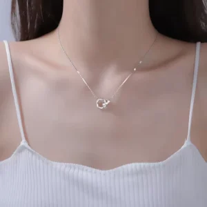 RENSINO Factory 925 Silver Geometric Round Necklace Pendant Fashion Jewelry Statement for Women