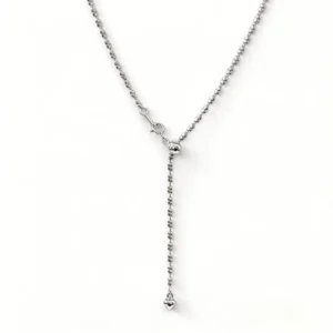 RENSINO Factory 925 Silver Women’s Sweater Chain Necklace 2mm Adjustable Length Water Pattern Bead Wedding Gift