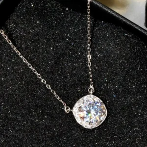 RENSINO Factory 925 Silver Zircon Square Necklaces Pendant Fashion Sterling Silver Jewelry Statement For Women Bijoux