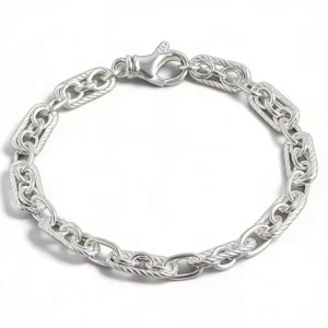 RENSINO Factory 925 Sterling Silver Jewelry 6mm Hip Hop Cross Chains Fashion Chain Link Bracelets For Men Women