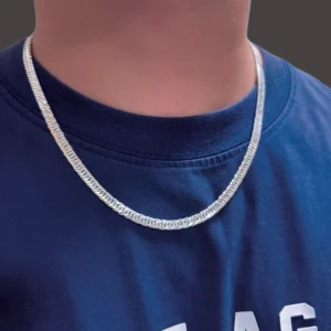 RENSINO Factory 925 Sterling Silver Man’s Chain 5 7mm Cuban Link Chain 18k Gold Plated Fine Jewelry For Party Gift