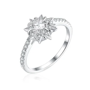 RENSINO Factory Custom 925 Sterling Silver Wedding Engagement Ring Trendy Moissanite Zircon 18K Gold Stylish Eternity Gift for Party