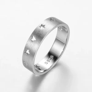 RENSINO Factory Custom Flower Shape Pure Silver Ring