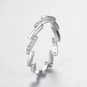 RENSINO Factory Custom Sterling Silver Rings Cubic Zirconia Popular Design Fashion Rings Jewelry Women