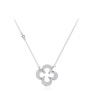 RENSINO Factory Customized Fashion Jewelry Necklaces Sterling Silver 925 Classic Simple Four Leaf Clover Necklace for Women