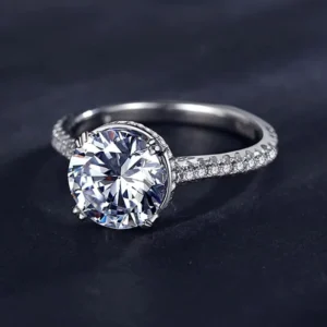 RENSINO Factory Customized Light Luxury Wedding Ring 925 Sterling Silver European and American Style Zircon Ring for Women