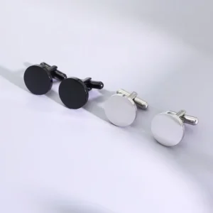 RENSINO Factory Direct Custom Cuff Link DIY Stainless Steel 18K Gold Filled Men’s Cufflinks Blank Bulk Business Cuff Links