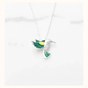RENSINO Factory Direct Sterling Silver Fashion Hummingbird Shape Jewelry Pendant Necklace
