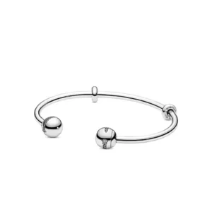 RENSINO Factory Direct Vintage Shooting Star Unisex Stainless Steel 925 Silver Plated Zircon DIY Charm Open Cuff Bangle Party
