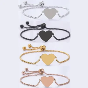 RENSINO Factory Fashion Bracelet Stainless Steel Bracelet Pendant Love Pendant Blank Laser Engravable Printing Blank Material