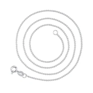 RENSINO Factory Fine Jewelry Sterling 925 Silver Ball Bead Chain Necklace with Lobster Clasp for Women Men’s Hip Hop Chain