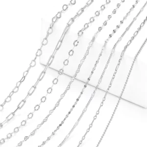 RENSINO Factory High Purity Gold Plated 925 Sterling Silver Link Chain Necklace for Jewelry Making