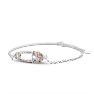 RENSINO Factory Jewelry Sterling Silver 925 Bracelet Women Colorful Cubic Zircon Bracelets