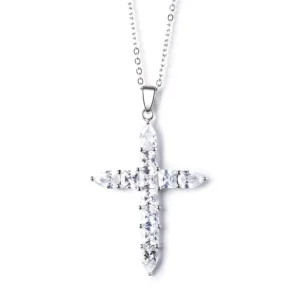 RENSINO Factory Luxury 925 Sterling Silver Jewelry Cross Pendant Ladies