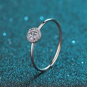 RENSINO Factory Manufacturer Bulk 925 Sterling Silver Brilliant Cut Moissanite Prong Setting Engagement Wedding Ring Luxury