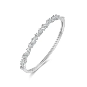 RENSINO Factory Moissanite Bangle 925 Sterling Silver Bracelets Fine Jewelry Ladies Gem Bangle