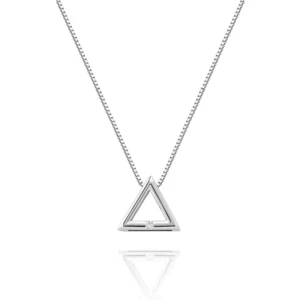 RENSINO Factory New 925 Sterling Silver Zircon Geometric Triangle Necklaces Pendants Women Wedding Jewelry Christmas Gifts