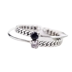 RENSINO Factory New Art 925 Silver Jewelry Geometric Zircon High quality Popular Open Bracelet Fashion Bangle