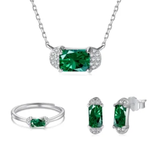 RENSINO Factory Price 925 Sterling Silver Fine Jewelry Set with Cubic Zirconia Diamonds for Wedding Party Engagement Gift for Women