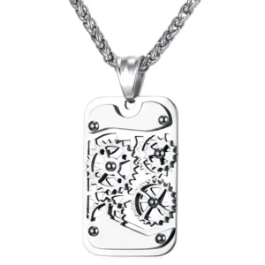 RENSINO Factory Punk Jewelry Stainless Steel Chain 50-90cm Accessories Silver Gold Steampunk Gear Pendant Necklace Gift for Men Women