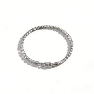 RENSINO Factory Rhodium Plated 925 Sterling Silver 3mm Twist Snake Chain Unisex Bracelet Gift & Party Occasion
