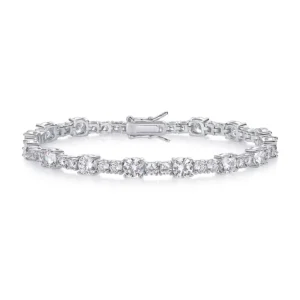 RENSINO Factory S925 Pure Silver Inlaid with Moissanite Tennis Bracelet Sparkling Jewelry for Women High end Jewelry Gifts