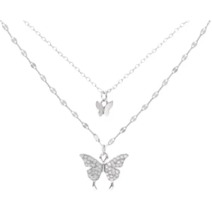 RENSINO Factory Silver Double Necklaces & Pendants for Women High Quality Silver Jewelry Chain Jewelry