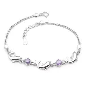RENSINO Factory Vintage Silver Dolphin Zircon Bracelets Bangles For Women New Trend Fashion Jewelry For Weddings Parties Gifts