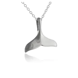 RENSINO Factory love Animal Jewelry 925 Sterling Silver Whale Tail Pendant Necklace
