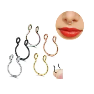 RENSINO Fake Nose Piercing Septum Ring Nose Cuff Jewelry Faux Jewelry Non Piercing Body Jewelry