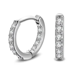RENSINO Fancy Design Brass Jewelry Silver Plated Zircon Earring