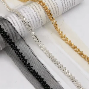 RENSINO Fancy New Ladies Style Beaded Mesh Lace Handmade DIY Garment Accessories and Trims for Bags & Shoes Decoration