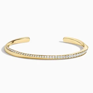 RENSINO Fashion 18k Gold Plated 925 Sterling Silver Diamond Single Bracelet Bangle Bracelet