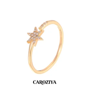 RENSINO Fashion 925 Pure Silver Hexagonal Star-shaped Zirconia Ring Open Design European Style Accessory Women’s Daily Jewelry Gift